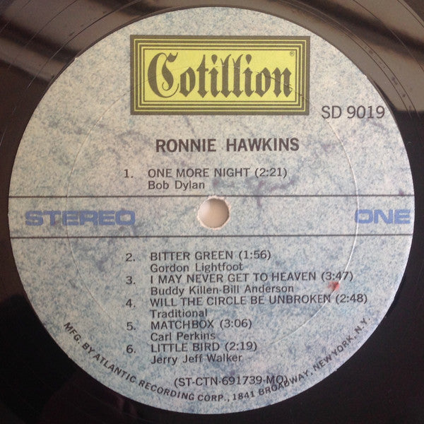 Image of Label Cover of LP - VG+/VG+ - RONNIE HAWKINS, Ronnie Hawkins (Cotillion ; SD 9019, US 1970, Monarch Pressing), Cut-out (Notched), Writing On Label,  - 2926138E