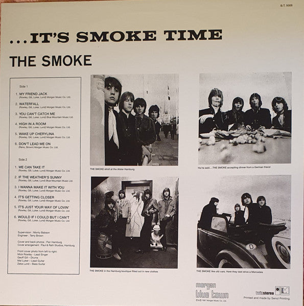Image of Back Cover of LP - EX/VG+ - THE SMOKE, ...It's Smoke Time (Morgan Blue Town ; B.T. 5008, UK 2011 Reissue, Numbered Certificate, 180 Gram Vinyl), Strong VG+, Limited Edition No 321/500,  - 2926131E