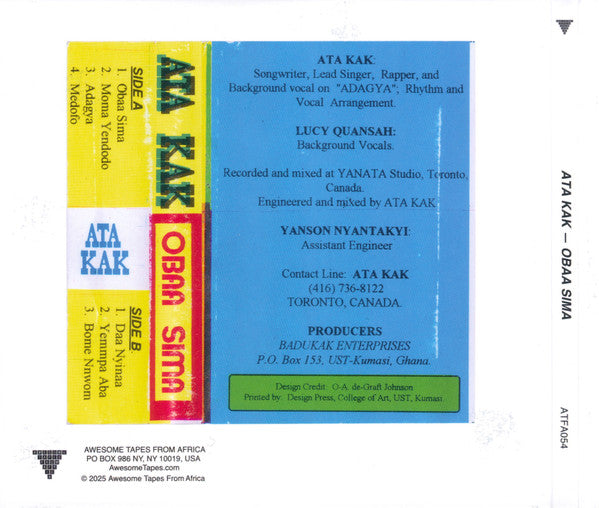 Image of Back Cover of CD - NEW/NEW - ATA KAK, Obaa Sima (Awesome Tapes From Africa; ATFA054, US 2025, Gatefold), ,  - 2936102E