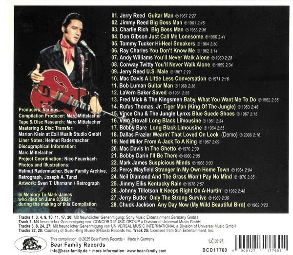 Image of Back Cover of CD - VG+/VG+ - VARIOUS, The Elvis Presley Connection Vol. 4 (28 Roots And Covers Of Elvis Presley) (Bear Family Records; BCD 17760, Germany 2025, Digipak), ,  - 2916270C
