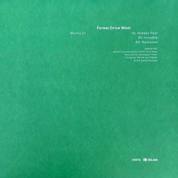 Image of Back Cover of 12" - EX/EX - FOREST DRIVE WEST, Mantis 01 (Delsin; DSR/MTS01, Netherlands 2020, Picture Sleeve), ,  - 2926226E