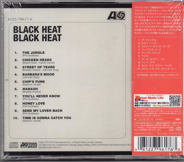 Image of Back Cover of CD - VG+/VG+ - BLACK HEAT, Black Heat (Atlantic; 8122-79617-6, Europe 2014 Reissue, Jewel Case, No Obi), ,  - 2916272C