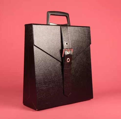 Image of Front Cover of 10" - VG+/EX - VERLO, G n rique (State51 Atelier 51st Edition; VERLO5, Europe , Leather Handbag/Record Case with Nickel Plated Buckle and Handle, Black Inner, Screenprinted Insert & Hand Written Note, Clear Vinyl. No Art Print, No Perfume, No Perfume Box. With Embroidered Lace Handkerchief.), ,  - 2946229S
