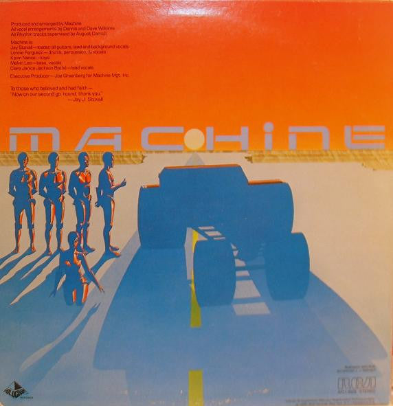 Image of Back Cover of LP - VG/VG - MACHINE, Moving On (RCA Victor; AFL1-3529, US 1980, Inner), Sleeve has ring and edge wear, sticker ghost on front. Inner has split,  - 2916329C