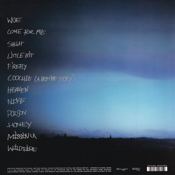 Image of Back Cover of LP - EX/EX - SHYGIRL, Nymph (Because Music; BEC5610855, USA & Europe 2022, Inner, Blue Translucent), ,  - 2946222S
