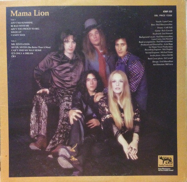 Image of Back Cover of 3044080S: LP - MAMA LION, Preserve Wildlife (Philips; 6369 153, UK 1972, Die Cut Gatefold Sleeve) Two bars broken  VG/VG+