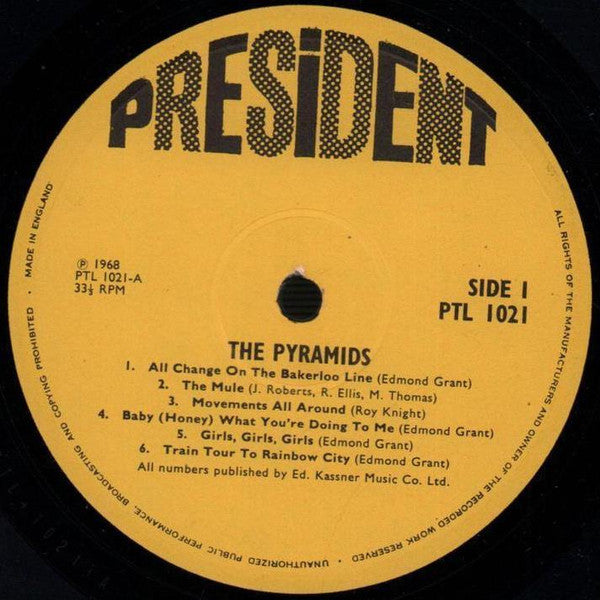 Image of Label Cover of LP - VG/VG+ - THE PYRAMIDS, The Pyramids (President Records; PTL 1021, UK 1968, Flipback Laminated Front Sleeve), Conservatice grading, nice shiny disc. Light wear on sleeve.,  - 2946232S