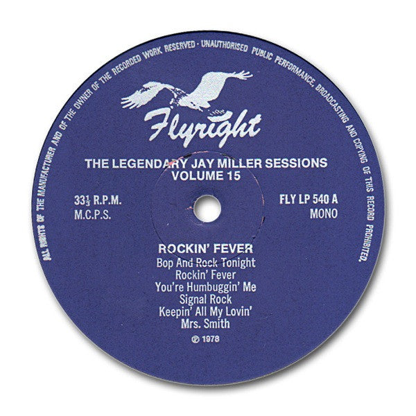 Image of Label Cover of LP - VG/VG+ - VARIOUS, Rockin' Fever (Flyright Records; FLY LP 540, UK 1978, Picture Sleeve), ,  - 2926310E