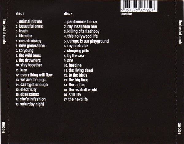 Image of Back Cover of 2xCD - VG+/VG - SUEDE, The Best Of (Ministry Of Sound; suecd01, UK 2010, Double CD Case), ,  - 2916353C