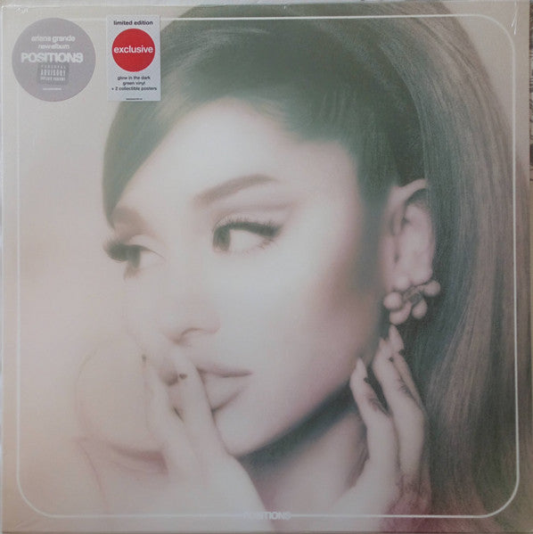 Image of Front Cover of LP - VG/M - ARIANA GRANDE, Positions (Republic Records; 00602435450902, Europe 2021 Reissue, Inner, Limited Edition, Glow In The Dark), Unopened but sleeve has creases and ringwear.,  - 2926254E