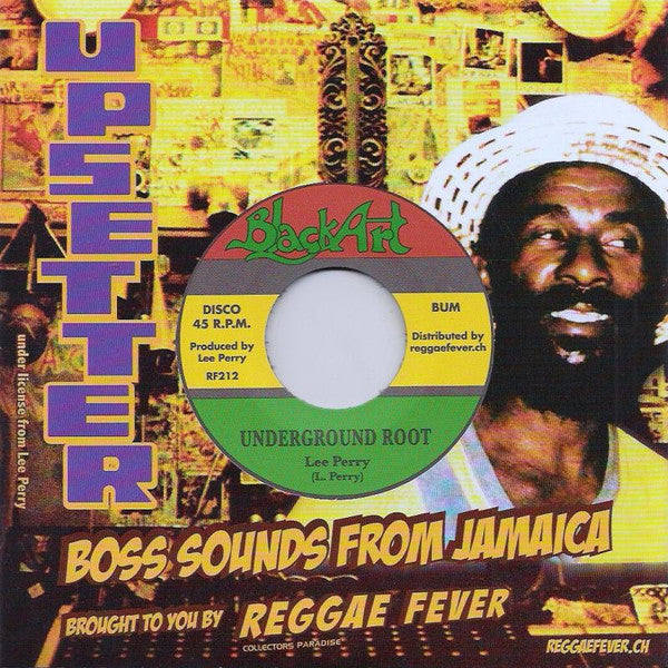 Image of Front Cover of 7" - VG/VG+ - LEE PERRY, Underground Root (Black Art; RF212, Europe 2017 Reissue, Company Sleeve), Sleeve worn at edges; creased,  - 2916394C