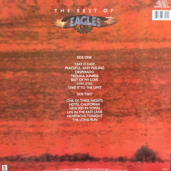 Image of Back Cover of LP - VG/VG+ - THE EAGLES, The Best Of Eagles (Asylum Records; 960 342-1, Europe 1985), ,  - 2926260E