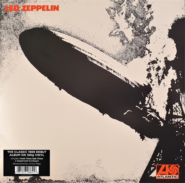 Image of Front Cover of LP - VG/VG+ - LED ZEPPELIN, Led Zeppelin (Atlantic; 8122796641, Europe 2014 Reissue, BF/BD), Hype sticker stuck on sleeve, one long scratch/crease on rear.,  - 2916441C