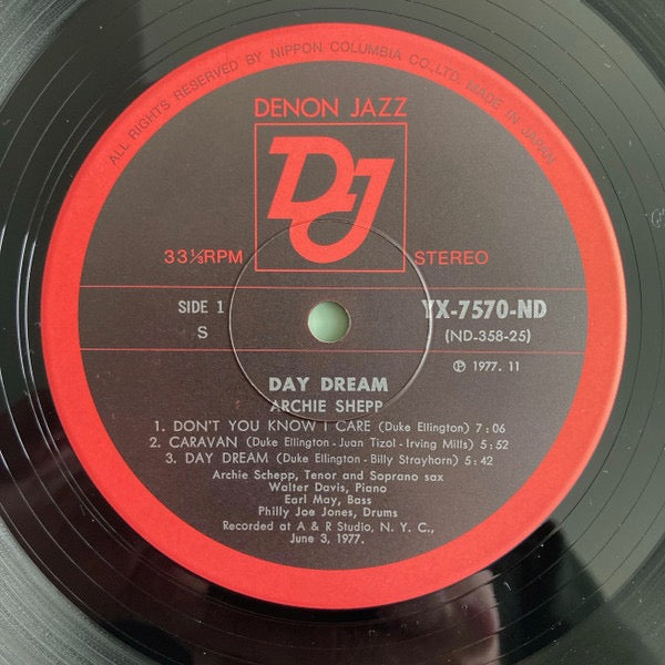 Image of Label Cover of LP - VG/VG+ - ARCHIE SHEPP, Day Dream (Denon Jazz; YX-7570-ND, Japan 1977, Insert, No Obi), ,  - 2916460C