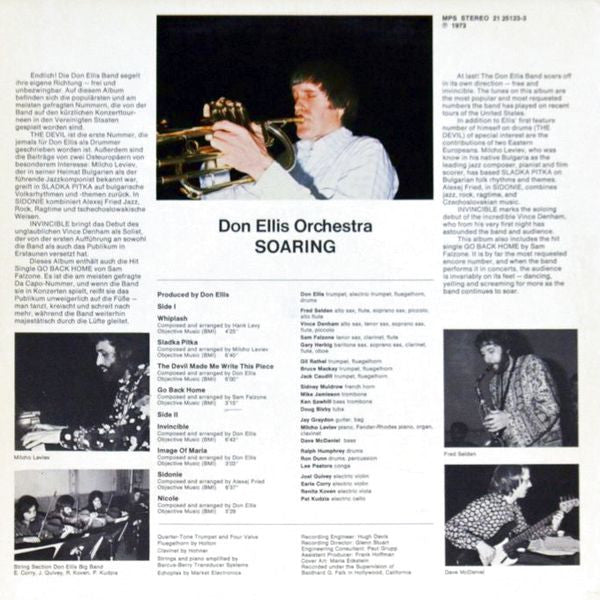 Image of Back Cover of LP - VG+/VG+ - DON ELLIS, Soaring (MPS Records; 21 25123-3, Germany 1973), ,  - 2946203S