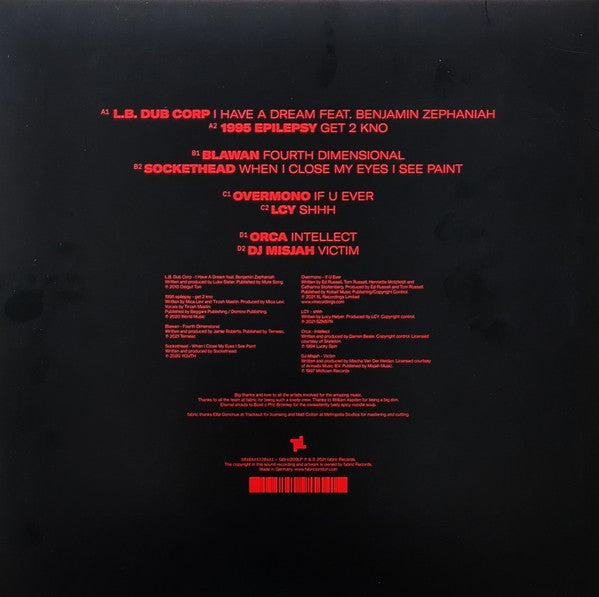 Image of Back Cover of 2x12" - VG+/VG+ - OVERMONO, Fabric Presents Overmono (Fabric Records; fabric209LP, UK 2021), , Featuring Orca, Blawan, Dj Misjah plus more.. - 2946258S