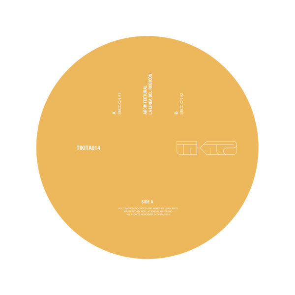 Image of Front Cover of 12" - /VG+ - ARCHITECTURAL, La Linea Del Rubic n (Tikita; TIKITA014, Spain 2025, Plain Sleeve), , A1		Secci n #1B1		Secci n #2 - 2926263E