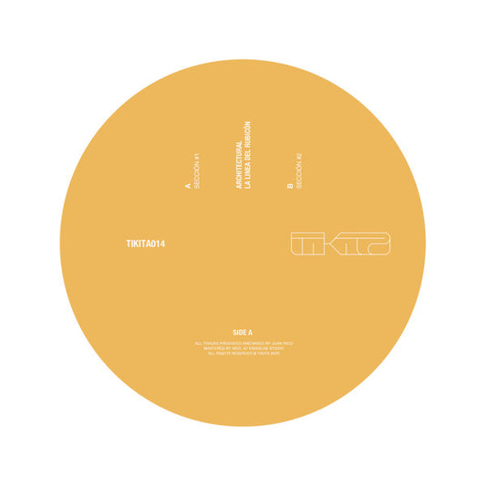 Image of Front Cover of 12" - /VG+ - ARCHITECTURAL, La Linea Del Rubic n (Tikita; TIKITA014, Spain 2025, Plain Sleeve), , A1		Secci n #1B1		Secci n #2 - 2926263E