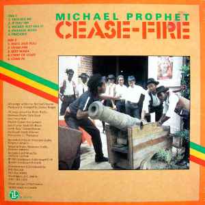 Image of Back Cover of LP - VG+/VG+ - MICHAEL PROPHET, Cease-Fire (Live & Learn Records; LL LP 013, US 1991 Reissue, Black/white/gray labels dated 1991), ,  - 2946275S