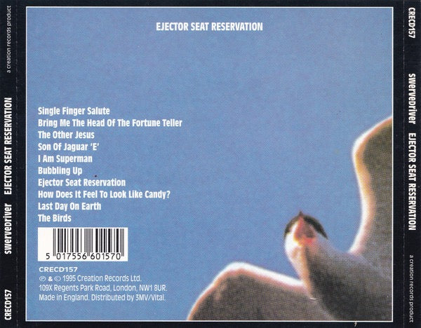 Image of Back Cover of CD - VG+/VG+ - SWERVEDRIVER, Ejector Seat Reservation (Creation Records; CRECD157, UK 1995, Jewel Case), ,  - 2916479C