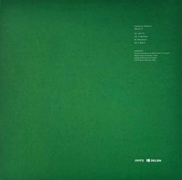 Image of Back Cover of 12" - VG+/VG+ - KATATONIC SILENTIO, Mantis 17 (Delsin; DSR/MTS17, Netherlands 2025, Picture Sleeve), Strong VG,  - 2926344E