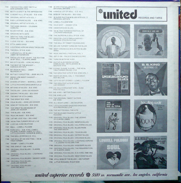 Image of Back Cover of 12" - VG/VG - B.B. KING, My Kind Of Blues (United Records ; US-7724, US ), Light marks and fogs on vinyl.,  - 2946301S