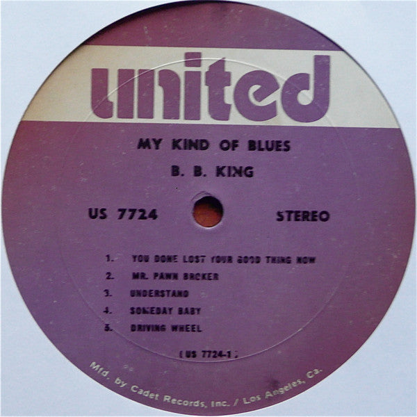 Image of Label Cover of 12" - VG/VG - B.B. KING, My Kind Of Blues (United Records ; US-7724, US ), Light marks and fogs on vinyl.,  - 2946301S