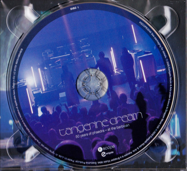 Image of Label Cover of 2xCD - VG+/VG+ - TANGERINE DREAM, 50 Years Of Phaedra - At The Barbican (Kscope; KSCOPE3048, UK 2026, Double Digipak, Booklet), ,  - 2936165E