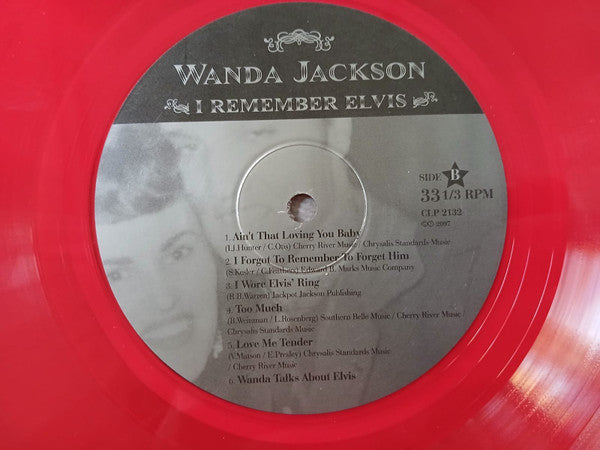Image of Label Cover of LP - VG+/EX - WANDA JACKSON, I Remember Elvis (Cleopatra; CLP2132, US 2008, Clear Plastic Sleeve, Insert, Limited Edition, Numbered, Red vinyl), Number 45/300.,  - 2926335E