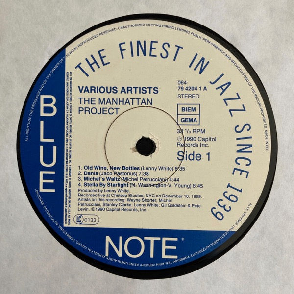 Image of Label Cover of LP - VG+/VG+ - THE MANHATTAN PROJECT, The Manhattan Project (Blue Note; 064-79 4204 1, Europe 1990), Nice clean copy!,  - 3016045C