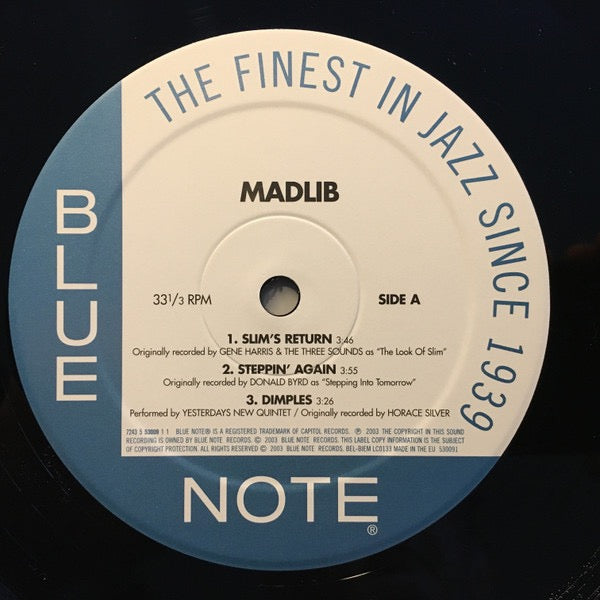 Image of Back Cover of 12" - VG/VG - MADLIB, Slim's Return (Blue Note; 7243 5 53009 1 1, Europe 2003, Stickered Plain Sleeve), ,  - 3016046C