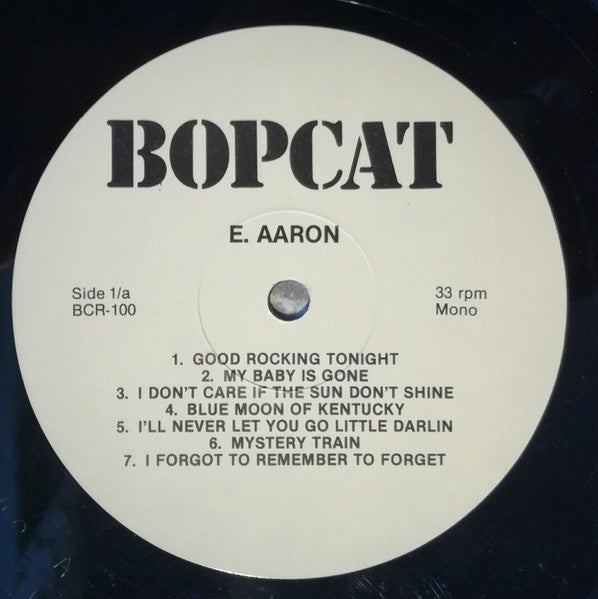 Image of Label Cover of LP - VG/VG+ - ELVIS PRESLEY, Good Rockin' Tonight (Bopcat; BCR-100, Netherlands 1980s Reissue, Insert, Mono), Sleeve and insert slightly dirty but in good condition., Late 1970s / early 1980s collection. Sun out-takes & Louisiana Hayride live tracks. Originals came with insert. - 3026049E
