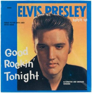 Image of Front Cover of LP - VG/VG+ - ELVIS PRESLEY, Good Rockin' Tonight (Bopcat; BCR-100, Netherlands 1980s Reissue, Insert, Mono), Sleeve and insert slightly dirty but in good condition., Late 1970s / early 1980s collection. Sun out-takes & Louisiana Hayride live tracks. Originals came with insert. - 3026049E