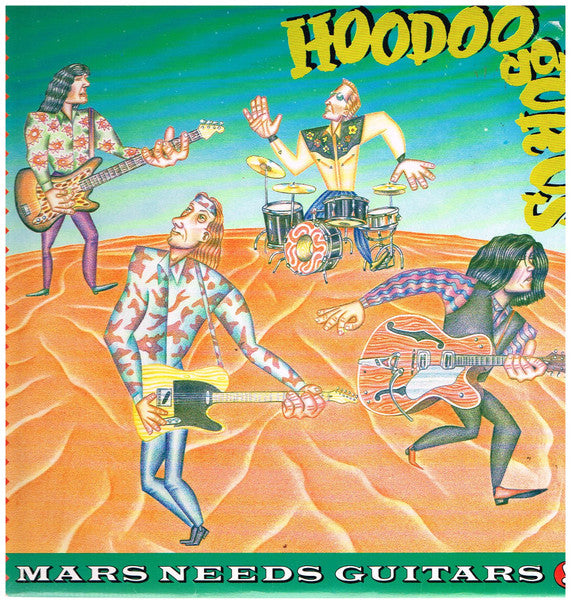 Image of Front Cover of LP - VG/VG+ - HOODOO GURUS, Mars Needs Guitars! (Big Time; BT 7053, New Zealand 1985, Inner), Sleeve has crease and edgewear. Mould spots on inner. ,  - 3026005E