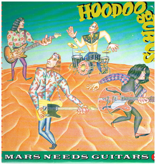 Image of Front Cover of LP - VG/VG+ - HOODOO GURUS, Mars Needs Guitars! (Big Time; BT 7053, New Zealand 1985, Inner), Sleeve has crease and edgewear. Mould spots on inner. ,  - 3026005E