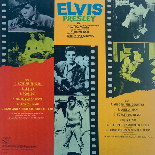 Image of Back Cover of LP - EX/EX - ELVIS PRESLEY, Love Me Tender / Flaming Star / Wild In The Country (RCA; RPL-2041, Japan 1985, Insert, Obi Strip, Tokyo Fan Club Application Form), ,  - 3026050E