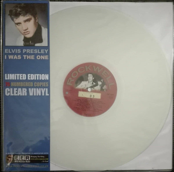 Image of Front Cover of LP - VG+/VG+ - ELVIS PRESLEY, I Was The One (Rockwell; RWLP002, UK 2009, Folded Sleeve, Ltd Edition, Numbered, White Vinyl with Pink Swirl and Sparkle), Number 14 of 150,  - 3026051E