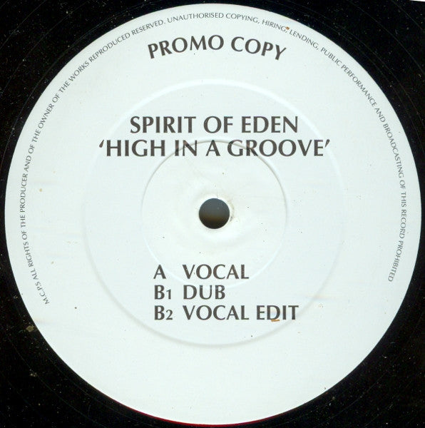 Image of Front Cover of 12" - /G+ - SPIRIT OF EDEN, High In A Groove (Kingsize; KS 002T, UK 1995, Plain Sleeve), Plays well, but with some surface noise in places.,  - 3026036E