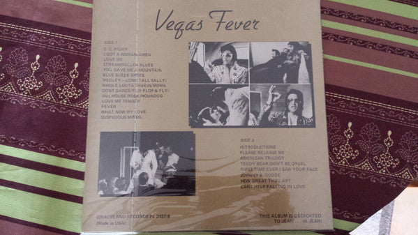 Image of Back Cover of LP - VG+/VG+ - ELVIS PRESLEY, Vegas Fever (Graceland Records; PL 3137-8, US , Unofficial Release), ,  - 3026054E