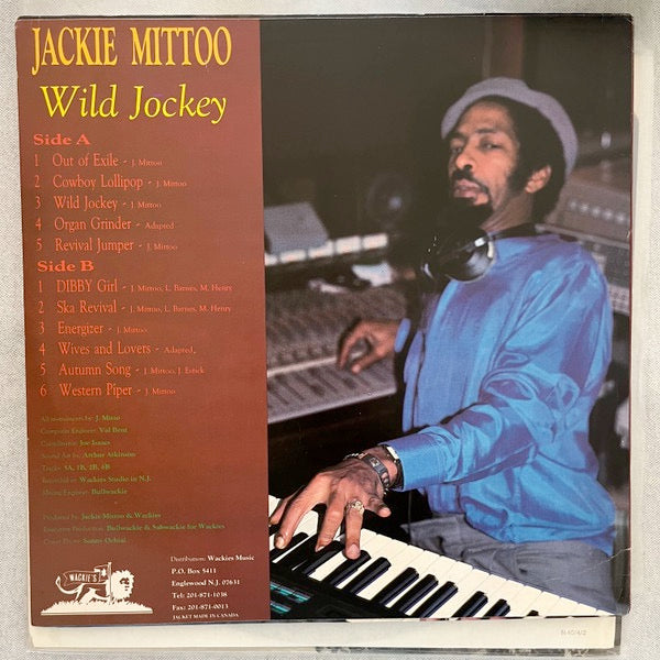 Image of Back Cover of LP - VG/EX - JACKIE MITTOO, Wild Jockey (Wackie's; Wackies-LP-2749, US 1989), Shiny clean disc. Sleeve shows a touch of ringwear and storage wear.,  - 3016077C