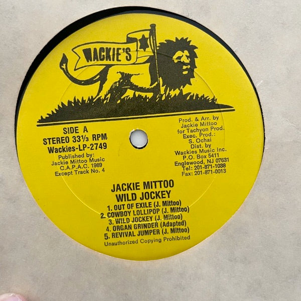 Image of Label Cover of LP - VG/EX - JACKIE MITTOO, Wild Jockey (Wackie's; Wackies-LP-2749, US 1989), Shiny clean disc. Sleeve shows a touch of ringwear and storage wear.,  - 3016077C