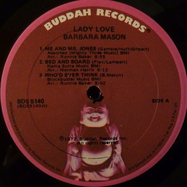 Image of Label Cover of LP - VG/VG+ - BARBARA MASON, Lady Love (Buddah Records; BDS 5140, US 1973, Pasteback Sleeve), Light shelf wear to sleeve.,  - 3016089C