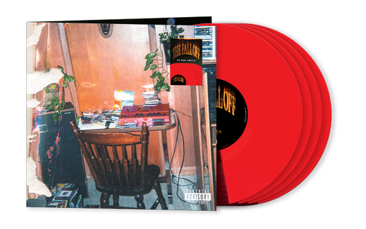 Image of Front Cover of 4xLP - NEW/NEW - J COLE, The Fall-Off (Interscope; 5746246, UK 2026, Limited Edition Red Vinyl), , The Fall-Off is J Cole's 7th studio album, presented as a 24-track double LP. The album debuted at #1 on the Billboard 200, his 7th chart topping release. Featuring appearances from Burna Boy, Erykah Badu, Future, Morray, Petey Pablo, PJ, and Tems - 9408206C