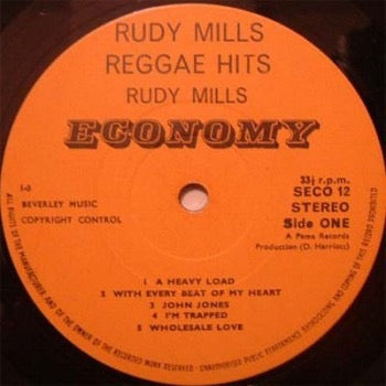 Image of Label Cover of LP - VG+/VG+ - RUDY MILLS, Reggae Hits (Economy; SECO 12, UK 1969, Laminated Flipback Sleeve), Lovely copy! Sleeve has a couple of small laminate creases and corner knocks but is otherwise very nice. Disc is clean!,  - 3016093C