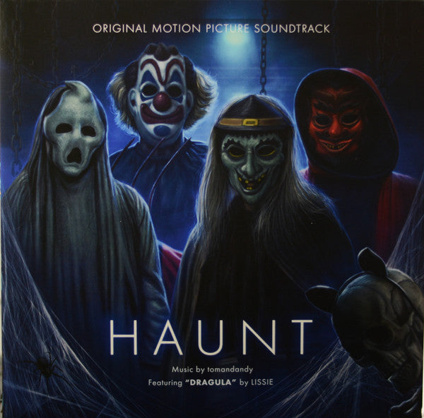 Image of Front Cover of 2xLP - VG+/VG+ - TOMANDANDY, Haunt (Original Motion Picture Soundtrack) (Enjoy The Ride Records; ETR 171, US 2023, Gatefold, 2 Inners, Black In Tan w/ White Splatter and Black In Blue w/ Blue Splatter Vinyl, Ltd to 250), Numbering sticker removed,  - 3046057S