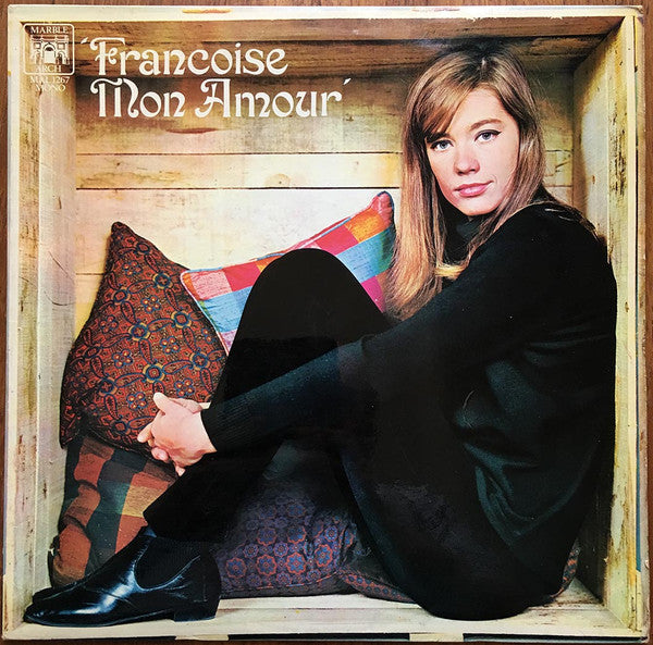 Image of Front Cover of LP - G+/VG - FRAN OISE HARDY, Francoise Mon Amour (Marble Arch Yellow Labels; MAL 1267, UK 1970, Laminated Flipback Sleeve, Mono), Name written on sleeve front & back. Bottom flip-back damaged.,  - 3916140C