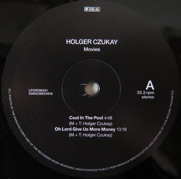 Image of Label Cover of LP - VG+/VG+ - HOLGER CZUKAY, Movies (Gr nland Records; LPGRON201, Europe 2018 Reissue), Strong VG+,  - 3026133E