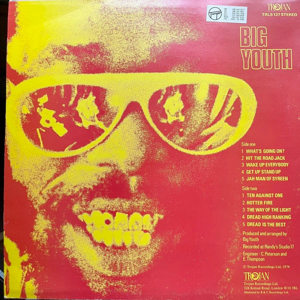 Image of Back Cover of LP - VG/VG - BIG YOUTH, Hit The Road Jack (Trojan Records; TRLS 137, UK 1976), Light scuffs only, shiny disc.,  - 3016144C