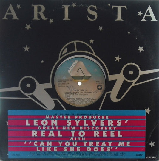 Image of Front Cover of 12" - VG/VG+ - REAL TO REEL, Can You Treat Me Like She Does? (Arista; ADP 1 9081, US 1983, Promo, Stickered Company Sleeve), Nice clean disc!,  - 3016148C