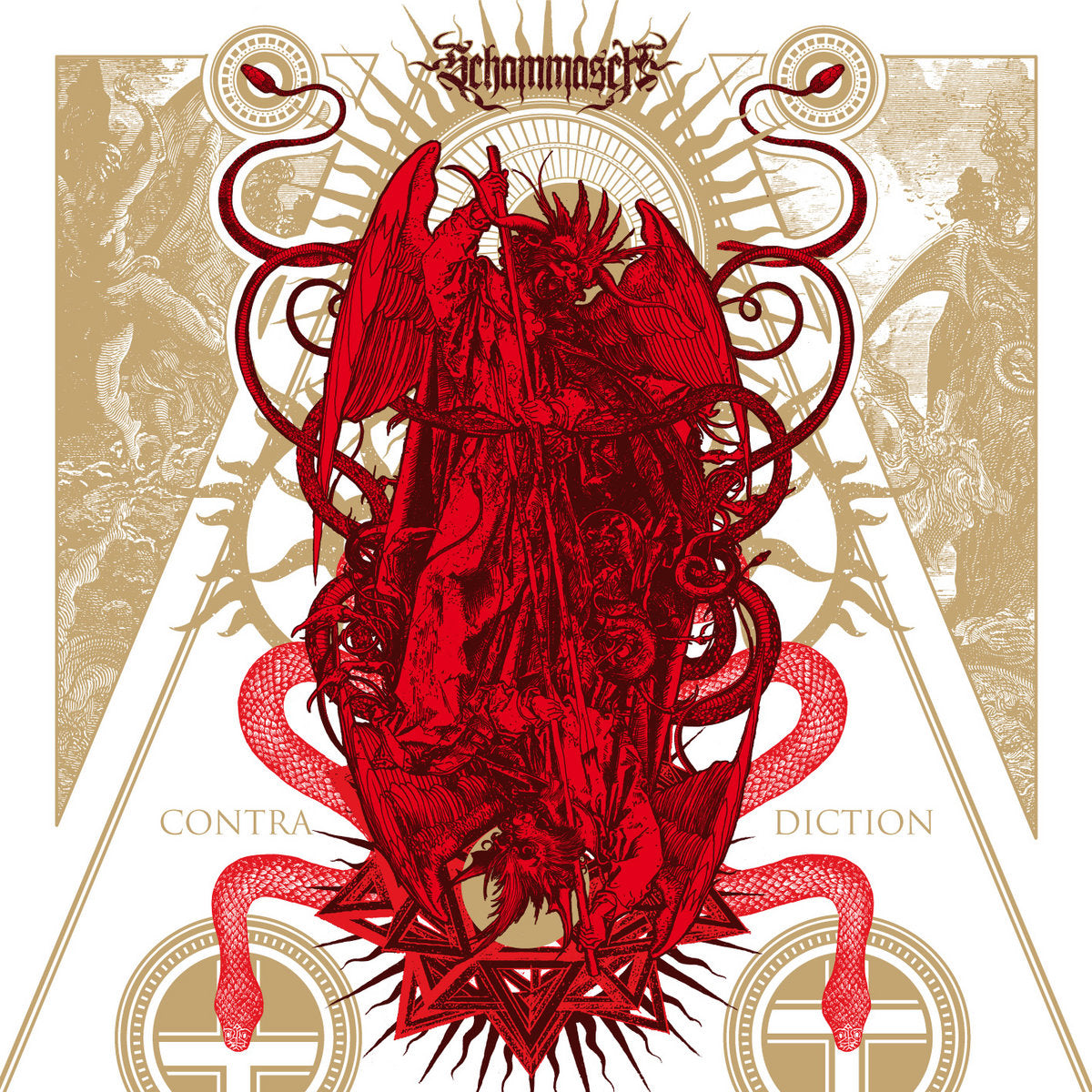 Image of Front Cover of LP - VG+/VG+ - SCHAMMASCH, Contradiction (Prosthetic Records; PROS101731, USA, Canada & Europe 2018 Reissue, Gatefold, Gold & Silver Vinyl), ,  - 3046070S